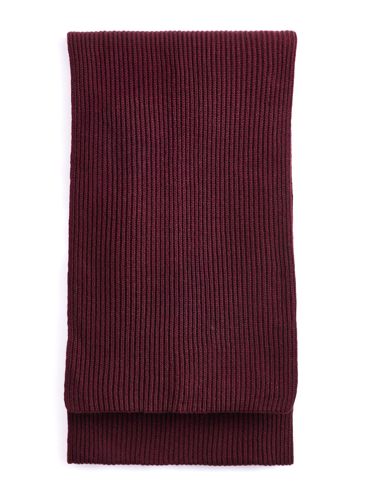 Dark Red Ribbed Knitted Scarf One Size - Image 2 thumbnail